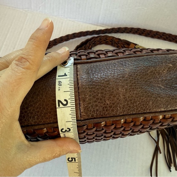 Cosci Hand Made in Italy Elegant Brown Woven Crossbody Bag - Picture 5 of 16